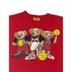 Chinatown Market Basketball Triple Threat Bears Graphic T-Shirt Red Mens XXL